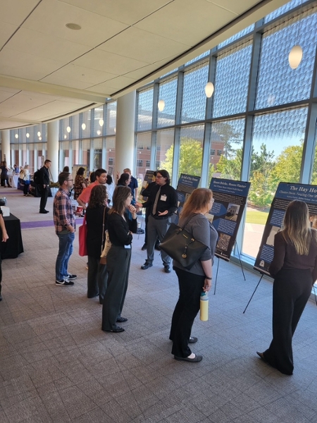 History majors Isaiah DeWitt, Melissa Fortune, and Sagan Tompkins presented posters that were accepted to the annual Society for Georgia Archivists meeting, which was held on MGA's campus on Thursday, October 2. 
